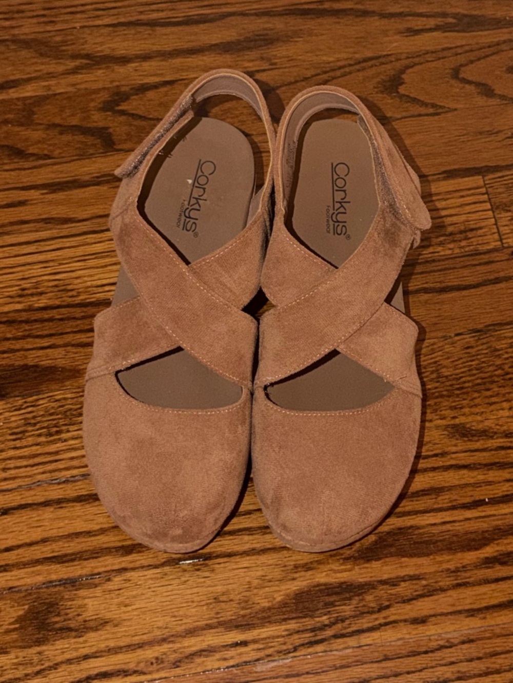 Corky’s Brown Cork Wedge Sandals - Picture 4 of 11